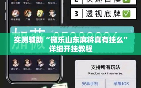 实测辅助“微乐山东麻将真有挂么”详细开挂教程