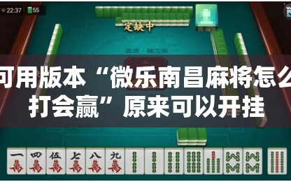 可用版本“微乐南昌麻将怎么打会赢”原来可以开挂