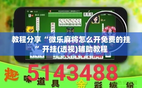 教程分享“微乐麻将怎么开免费的挂”开挂(透视)辅助教程