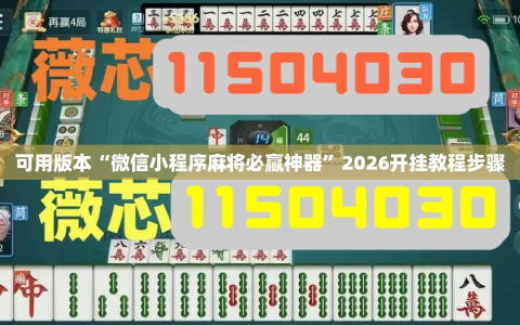 可用版本“微信小程序麻将必赢神器”2026开挂教程步骤
