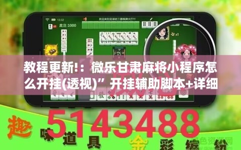 教程更新!：微乐甘肃麻将小程序怎么开挂(透视)”开挂辅助脚本+详细开挂安装教程