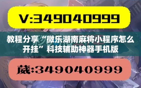 教程分享“微乐湖南麻将小程序怎么开挂”科技辅助神器手机版