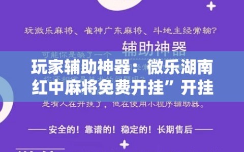玩家辅助神器：微乐湖南红中麻将免费开挂”开挂详细教程
