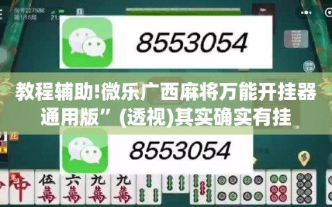 教程辅助!微乐广西麻将万能开挂器通用版”(透视)其实确实有挂