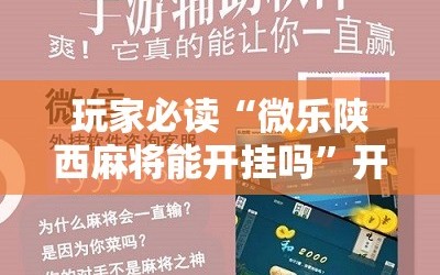 玩家必读“微乐陕西麻将能开挂吗”开挂辅助脚本+详细开挂安装教程