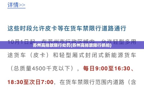 苏州高排放限行处罚(苏州高排放限行抓拍)