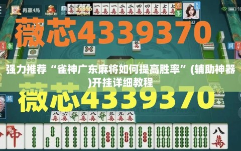 强力推荐“雀神广东麻将如何提高胜率”(辅助神器)开挂详细教程