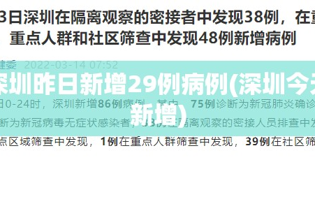 深圳昨日新增29例病例(深圳今天新增)