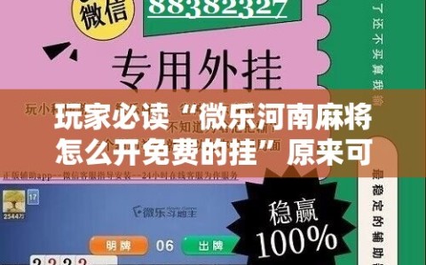 玩家必读“微乐河南麻将怎么开免费的挂”原来可以开挂