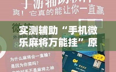 实测辅助“手机微乐麻将万能挂”原来可以开挂