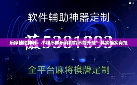 玩家辅助神器：小程序微乐麻将能不能开挂”其实确实有挂