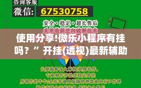 使用分享!微乐小程序有挂吗？”开挂(透视)最新辅助详细