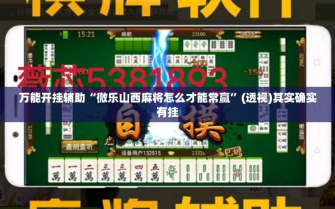 万能开挂辅助“微乐山西麻将怎么才能常赢”(透视)其实确实有挂