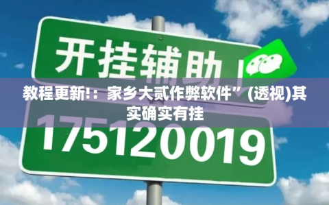 教程更新!：家乡大贰作弊软件”(透视)其实确实有挂