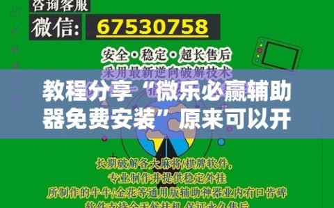 教程分享“微乐必赢辅助器免费安装”原来可以开挂