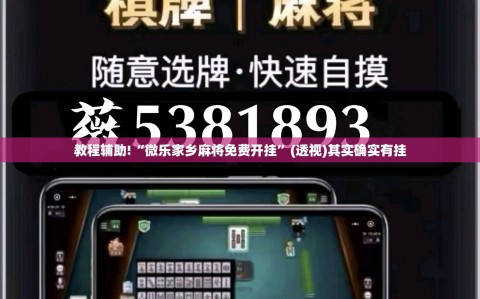 教程辅助!“微乐家乡麻将免费开挂”(透视)其实确实有挂