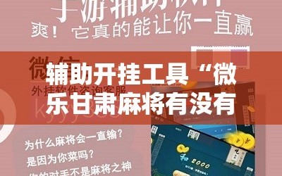 辅助开挂工具“微乐甘肃麻将有没有挂”原来可以开挂