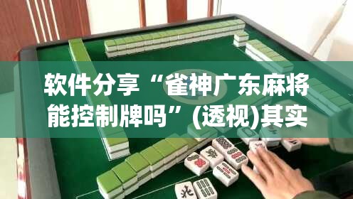 软件分享“雀神广东麻将能控制牌吗”(透视)其实确实有挂