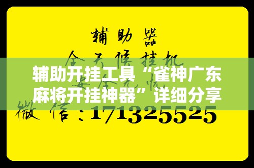 辅助开挂工具“雀神广东麻将开挂神器”详细分享装挂步骤