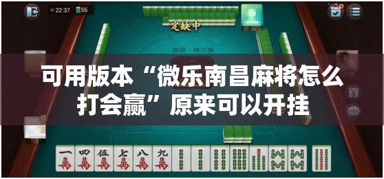 可用版本“微乐南昌麻将怎么打会赢	”原来可以开挂