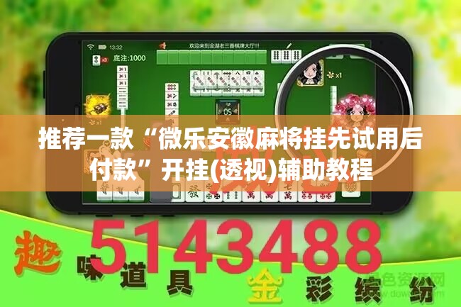 推荐一款“微乐安徽麻将挂先试用后付款”开挂(透视)辅助教程