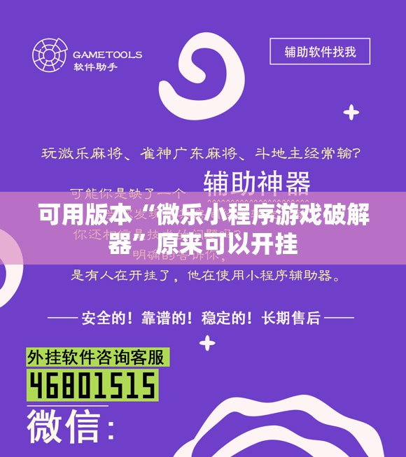 可用版本“微乐小程序游戏破解器	”原来可以开挂