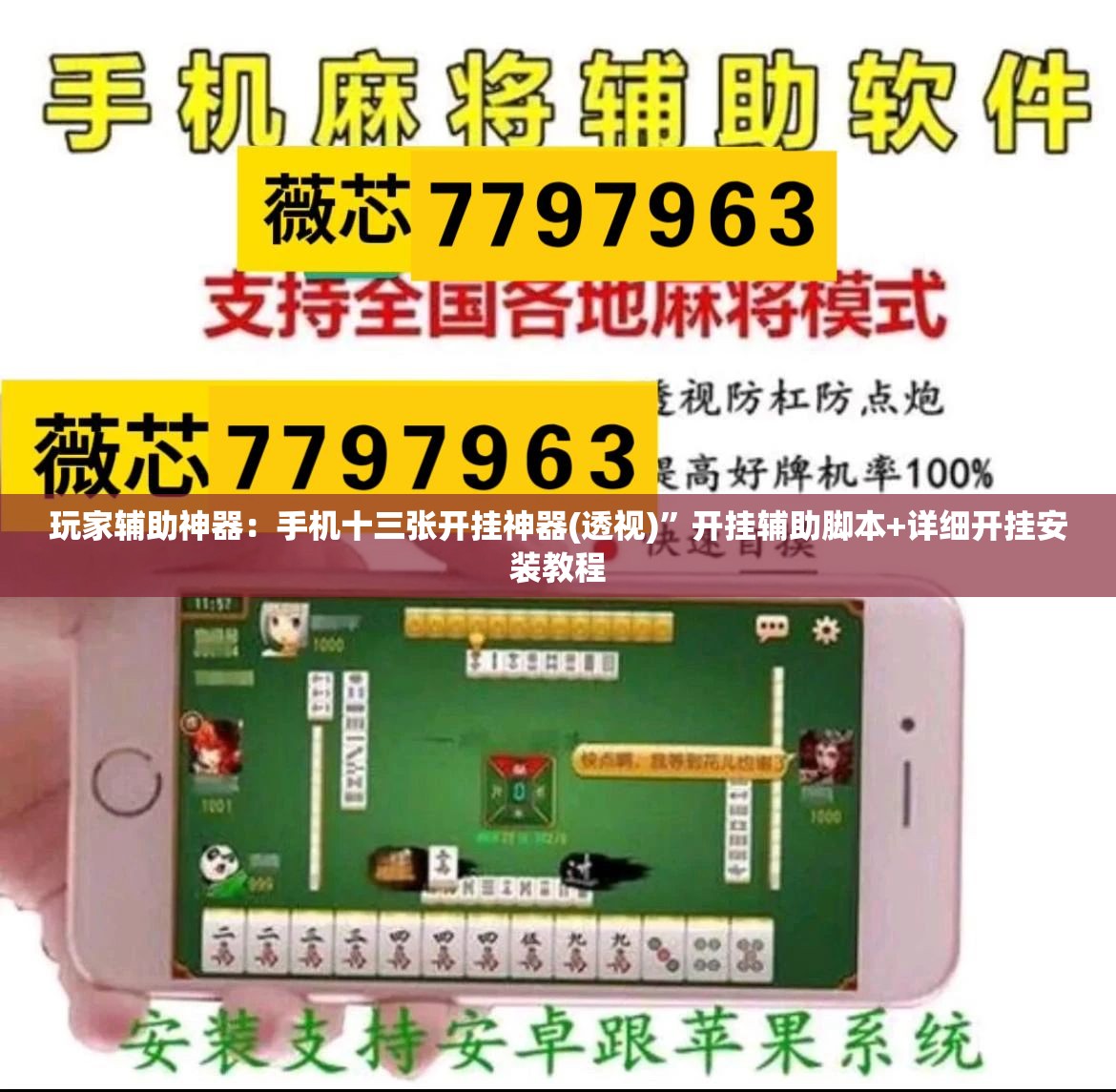 玩家辅助神器：手机十三张开挂神器(透视)”开挂辅助脚本+详细开挂安装教程
