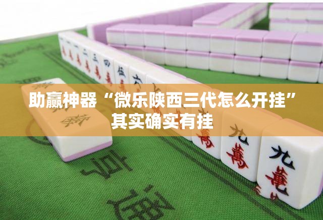 助赢神器“微乐陕西三代怎么开挂”其实确实有挂