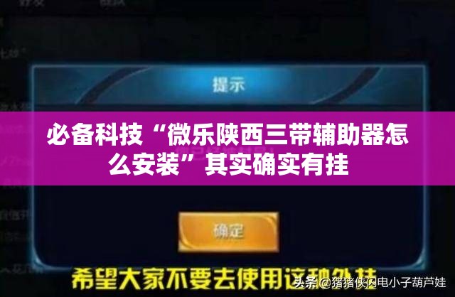 必备科技“微乐陕西三带辅助器怎么安装”其实确实有挂
