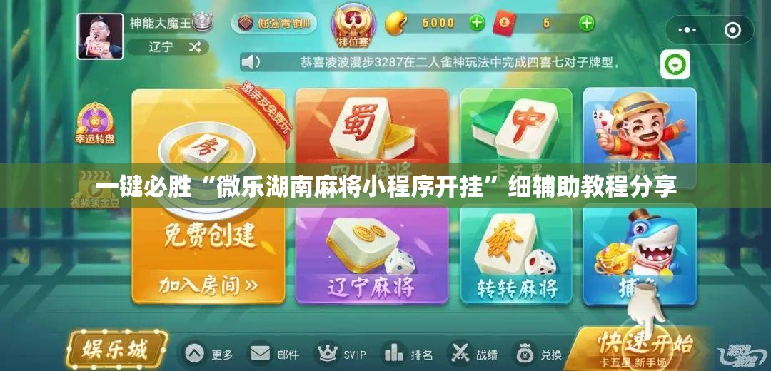 一键必胜“微乐湖南麻将小程序开挂”细辅助教程分享