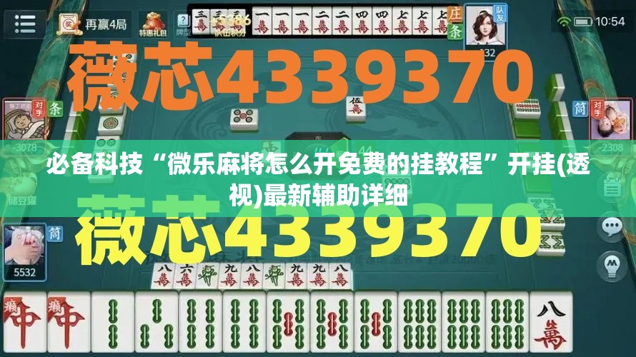 必备科技“微乐麻将怎么开免费的挂教程”开挂(透视)最新辅助详细