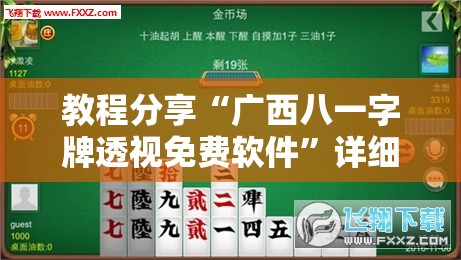 教程分享“广西八一字牌透视免费软件”详细分享装挂步骤