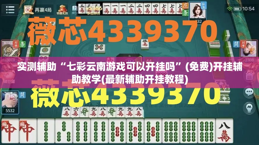 实测辅助“七彩云南游戏可以开挂吗”(免费)开挂辅助教学(最新辅助开挂教程)