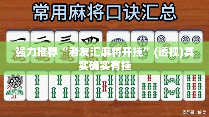 强力推荐“老友汇麻将开挂”(透视)其实确实有挂