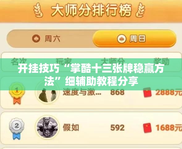 开挂技巧“掌酷十三张牌稳赢方法”细辅助教程分享