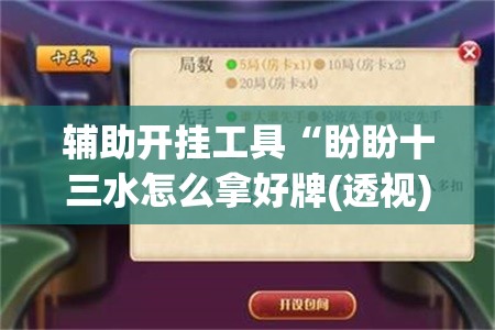 辅助开挂工具“盼盼十三水怎么拿好牌(透视)	”开挂辅助脚本+详细开挂安装教程
