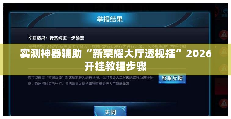 实测神器辅助“新荣耀大厅透视挂”2026开挂教程步骤