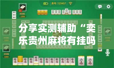 分享实测辅助“奕乐贵州麻将有挂吗”(辅助神器)开挂详细教程