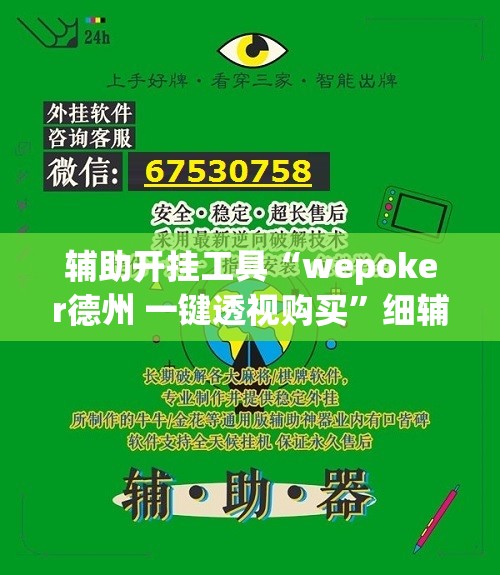 辅助开挂工具“wepoker德州 一键透视购买”细辅助教程分享
