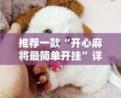 推荐一款“开心麻将最简单开挂”详细分享装挂步骤