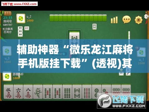 辅助神器“微乐龙江麻将手机版挂下载”(透视)其实确实有挂