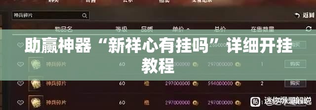 助赢神器“新祥心有挂吗”详细开挂教程