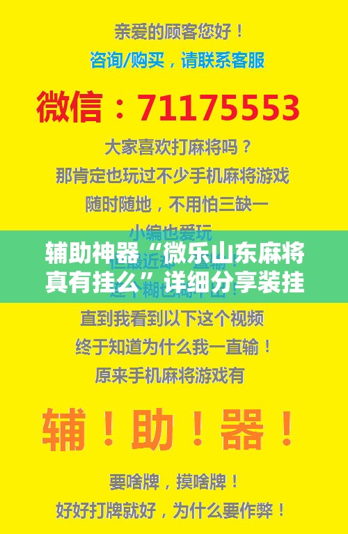 辅助神器“微乐山东麻将真有挂么”详细分享装挂步骤