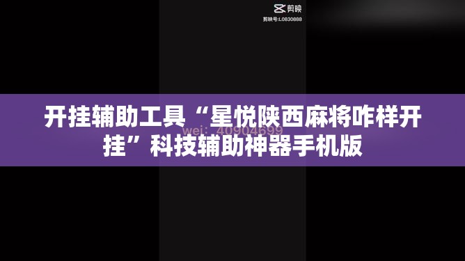 开挂辅助工具“星悦陕西麻将咋样开挂”科技辅助神器手机版