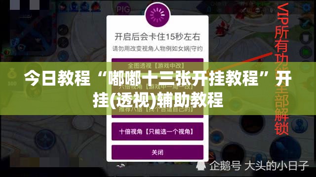 今日教程“嘟嘟十三张开挂教程	”开挂(透视)辅助教程