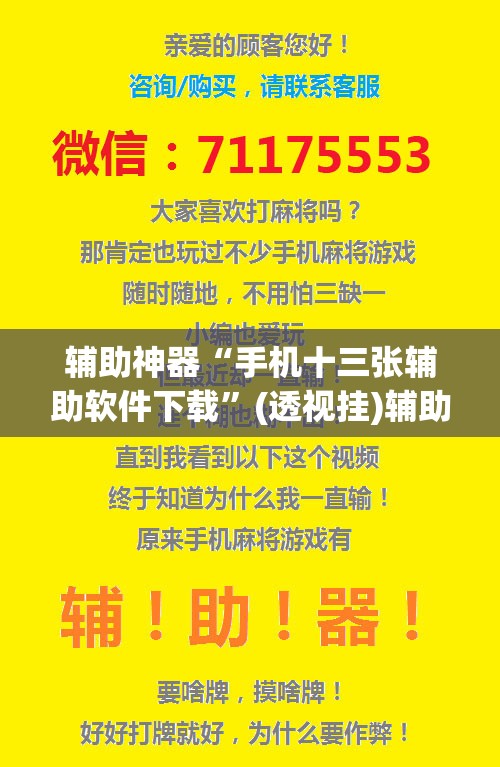 辅助神器“手机十三张辅助软件下载”(透视挂)辅助下载教程