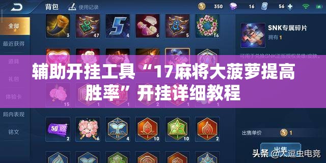 辅助开挂工具“17麻将大菠萝提高胜率	”开挂详细教程