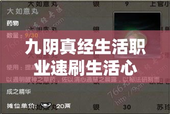 九阴真经生活职业速刷生活心得
