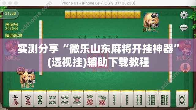 实测分享“微乐山东麻将开挂神器”(透视挂)辅助下载教程