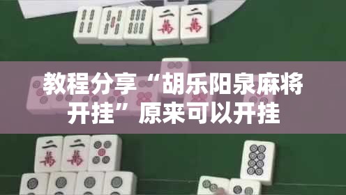 教程分享“胡乐阳泉麻将开挂”原来可以开挂